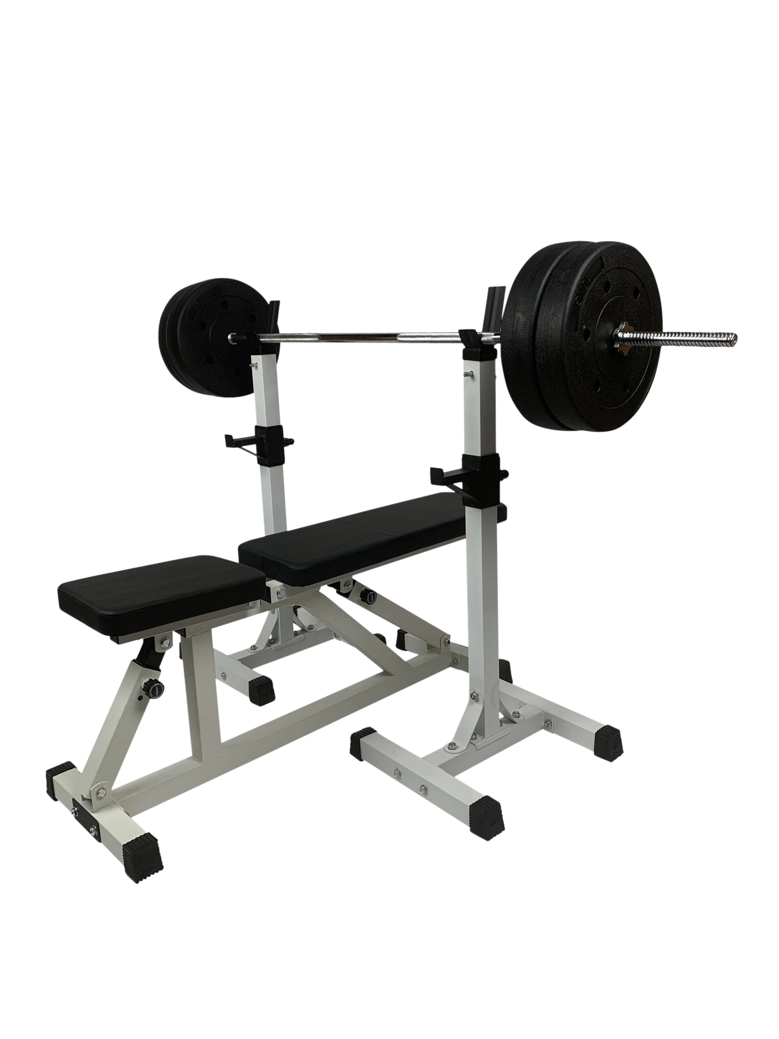 Skråbænk og enkeltstående squat rack m. 57 kg vægtsæt. - Image 2